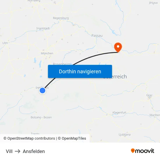 Vill to Ansfelden map