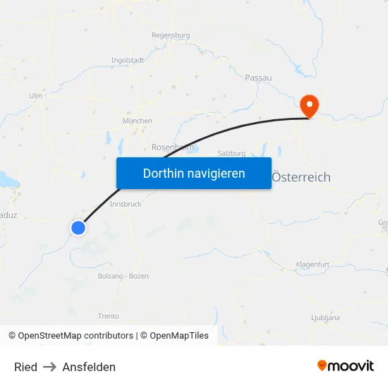 Ried to Ansfelden map