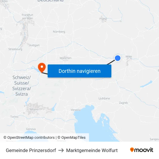 Gemeinde Prinzersdorf to Marktgemeinde Wolfurt map