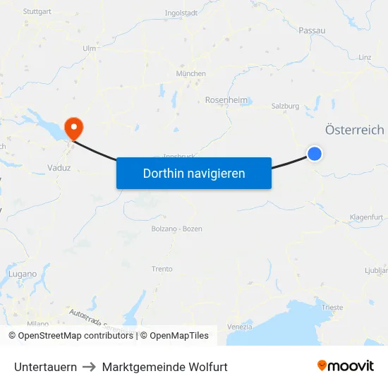 Untertauern to Marktgemeinde Wolfurt map