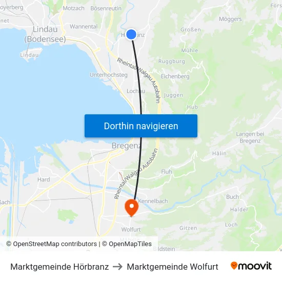 Marktgemeinde Hörbranz to Marktgemeinde Wolfurt map