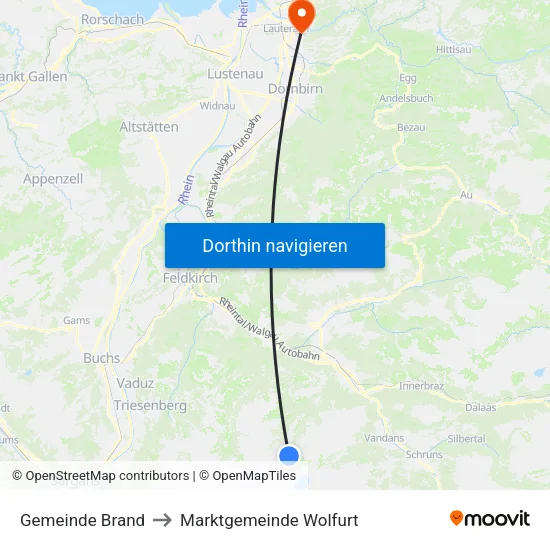 Gemeinde Brand to Marktgemeinde Wolfurt map