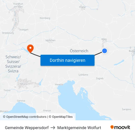 Gemeinde Weppersdorf to Marktgemeinde Wolfurt map
