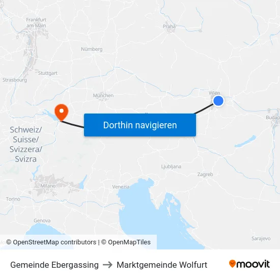 Gemeinde Ebergassing to Marktgemeinde Wolfurt map
