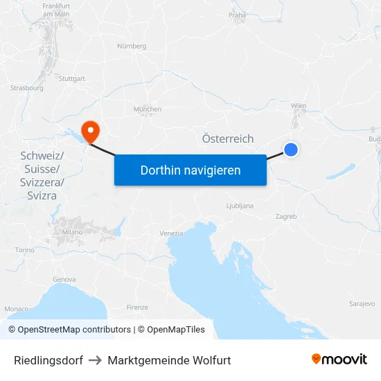 Riedlingsdorf to Marktgemeinde Wolfurt map