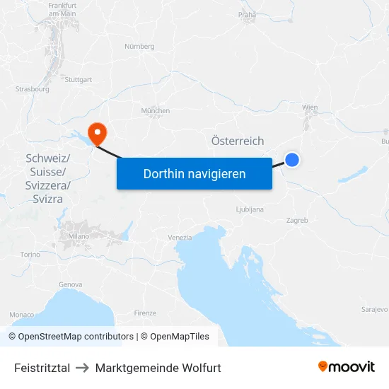 Feistritztal to Marktgemeinde Wolfurt map