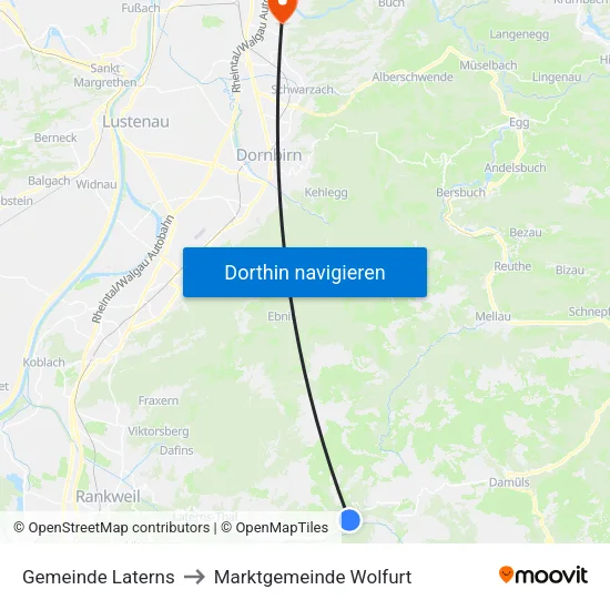 Gemeinde Laterns to Marktgemeinde Wolfurt map