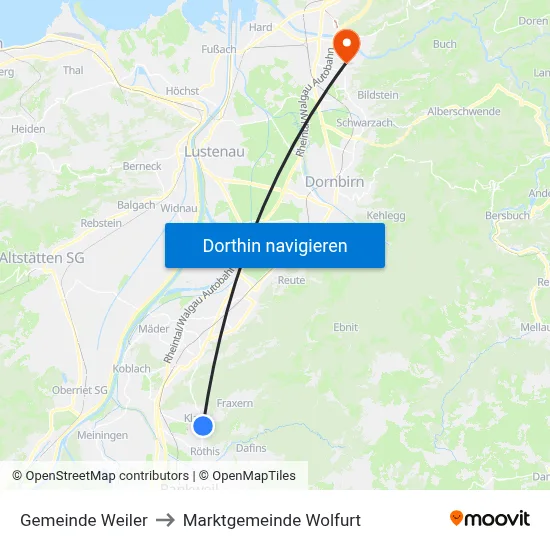 Gemeinde Weiler to Marktgemeinde Wolfurt map
