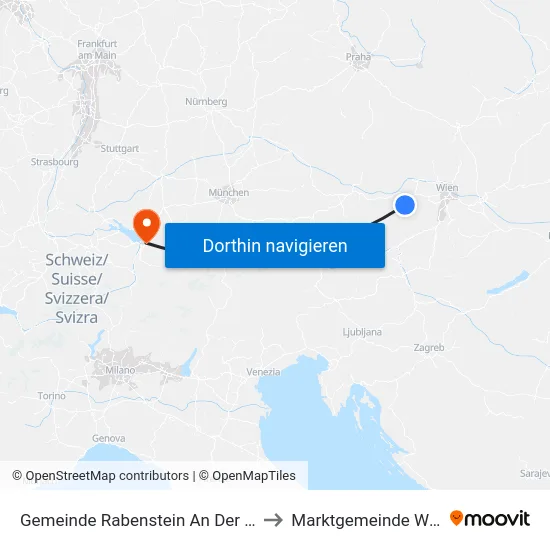 Gemeinde Rabenstein An Der Pielach to Marktgemeinde Wolfurt map