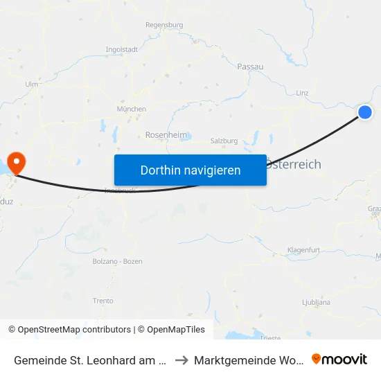 Gemeinde St. Leonhard am Forst to Marktgemeinde Wolfurt map