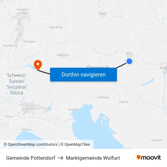 Gemeinde Pottendorf to Marktgemeinde Wolfurt map