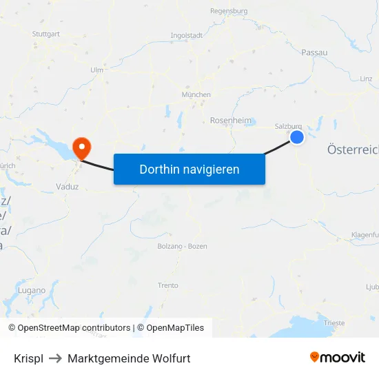 Krispl to Marktgemeinde Wolfurt map