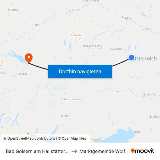 Bad Goisern am Hallstättersee to Marktgemeinde Wolfurt map