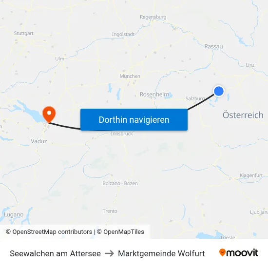 Seewalchen am Attersee to Marktgemeinde Wolfurt map