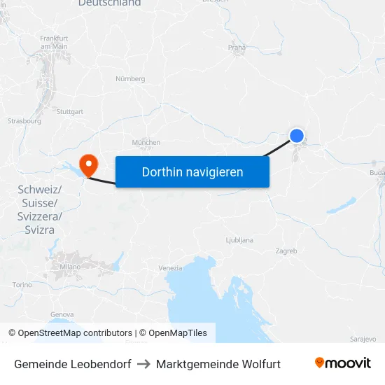 Gemeinde Leobendorf to Marktgemeinde Wolfurt map