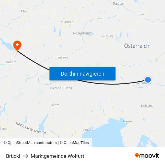 Brückl to Marktgemeinde Wolfurt map
