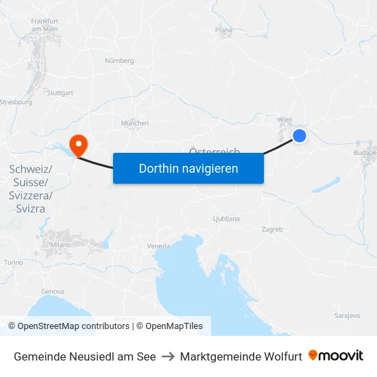 Gemeinde Neusiedl am See to Marktgemeinde Wolfurt map