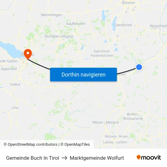 Gemeinde Buch In Tirol to Marktgemeinde Wolfurt map