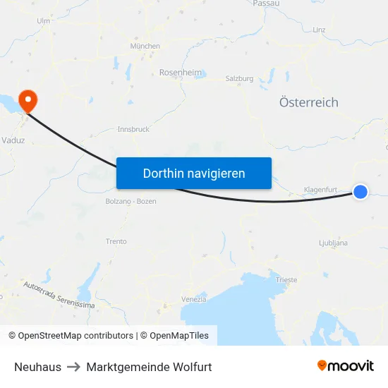 Neuhaus to Marktgemeinde Wolfurt map