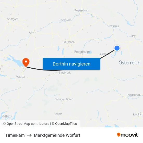 Timelkam to Marktgemeinde Wolfurt map