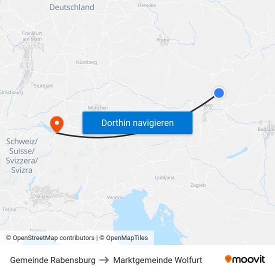 Gemeinde Rabensburg to Marktgemeinde Wolfurt map