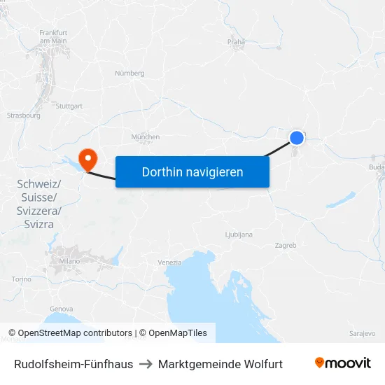 Rudolfsheim-Fünfhaus to Marktgemeinde Wolfurt map