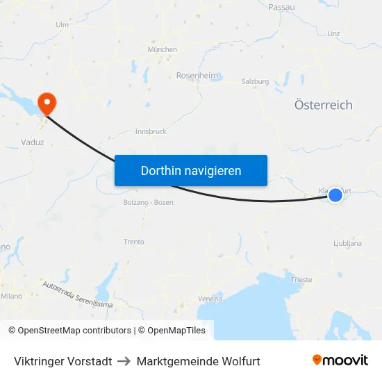 Viktringer Vorstadt to Marktgemeinde Wolfurt map