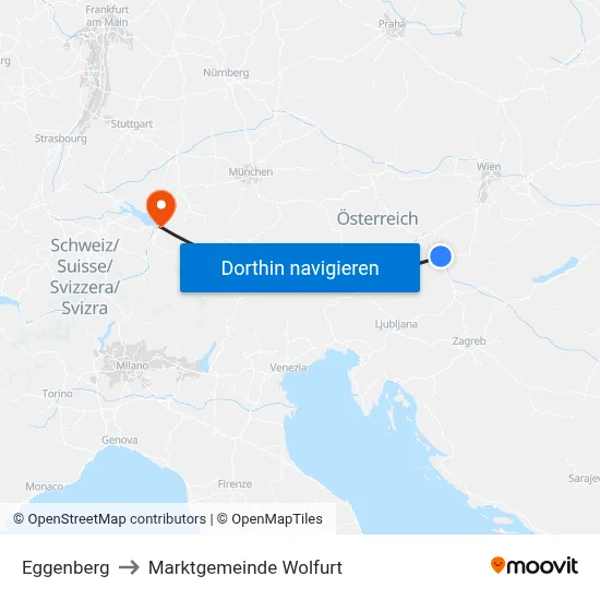 Eggenberg to Marktgemeinde Wolfurt map