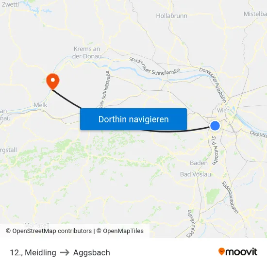 12., Meidling to Aggsbach map