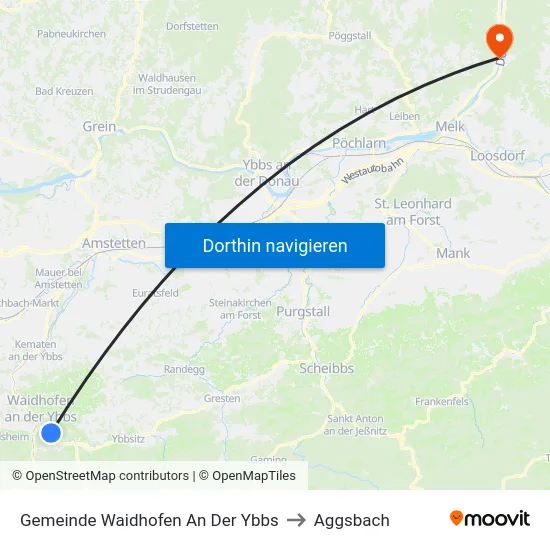 Gemeinde Waidhofen An Der Ybbs to Aggsbach map