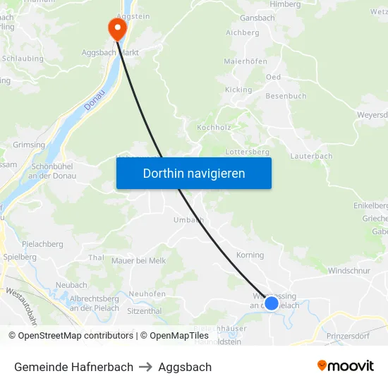 Gemeinde Hafnerbach to Aggsbach map