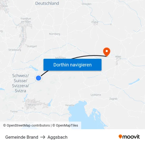 Gemeinde Brand to Aggsbach map