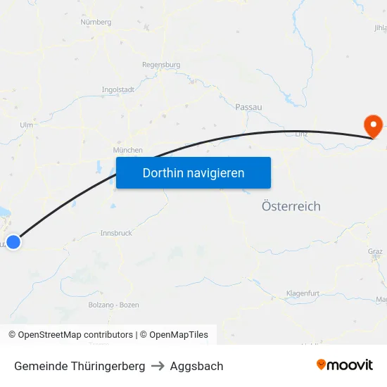 Gemeinde Thüringerberg to Aggsbach map