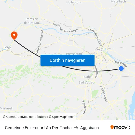 Gemeinde Enzersdorf An Der Fischa to Aggsbach map