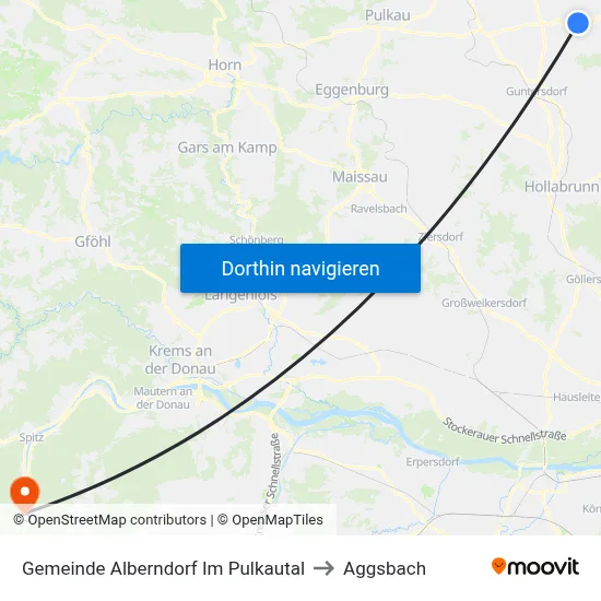 Gemeinde Alberndorf Im Pulkautal to Aggsbach map