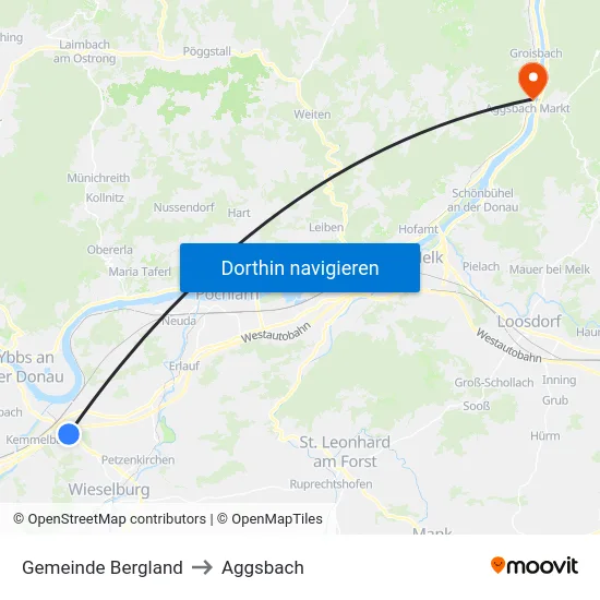 Gemeinde Bergland to Aggsbach map
