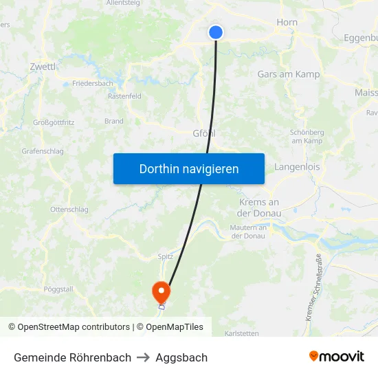 Gemeinde Röhrenbach to Aggsbach map