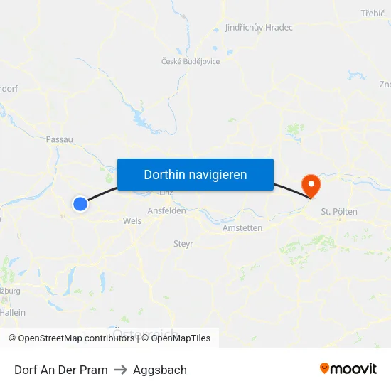 Dorf An Der Pram to Aggsbach map