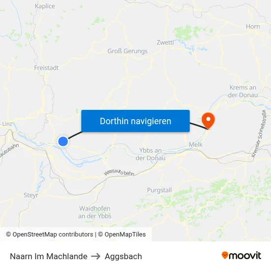 Naarn Im Machlande to Aggsbach map