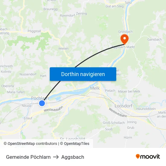 Gemeinde Pöchlarn to Aggsbach map