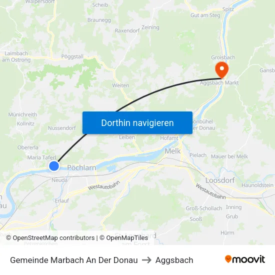 Gemeinde Marbach An Der Donau to Aggsbach map