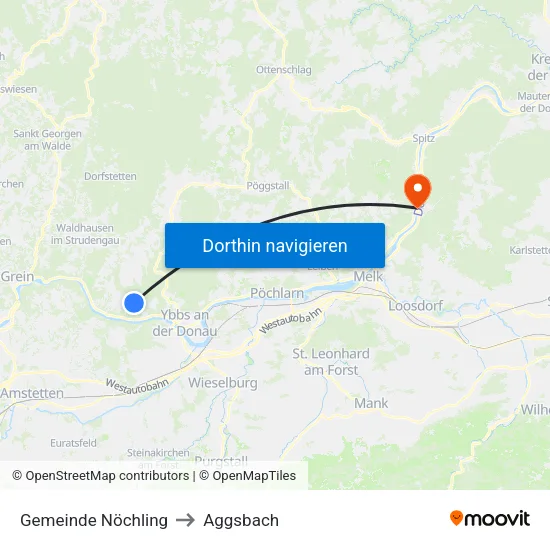 Gemeinde Nöchling to Aggsbach map