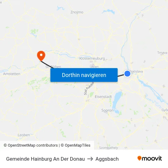 Gemeinde Hainburg An Der Donau to Aggsbach map