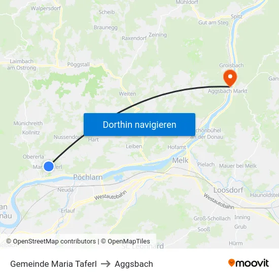 Gemeinde Maria Taferl to Aggsbach map