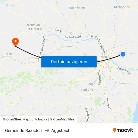 Gemeinde Raasdorf to Aggsbach map