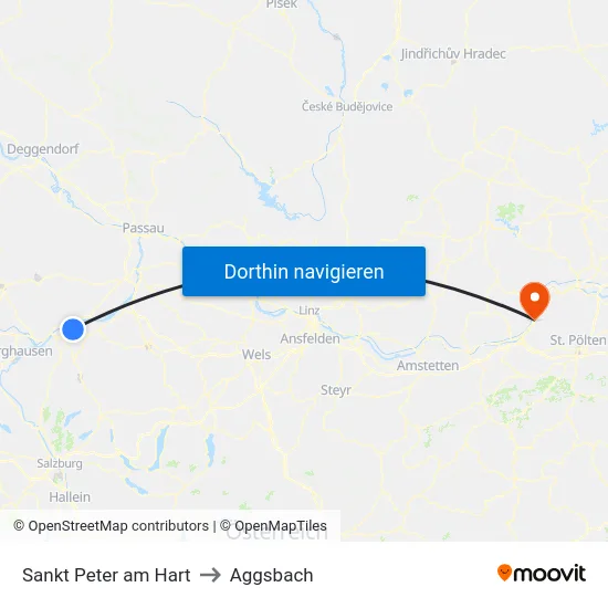 Sankt Peter am Hart to Aggsbach map
