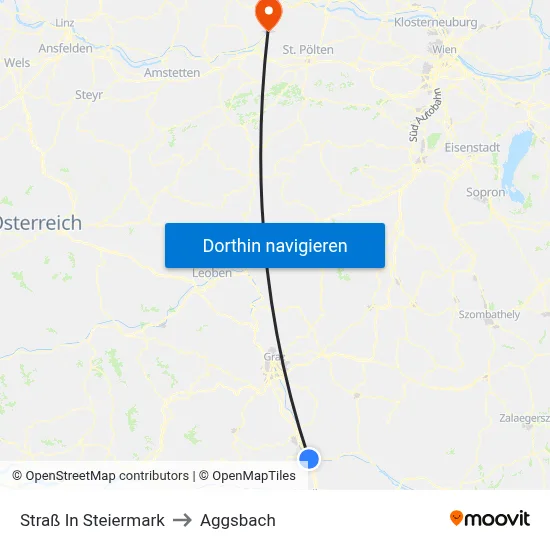 Straß In Steiermark to Aggsbach map