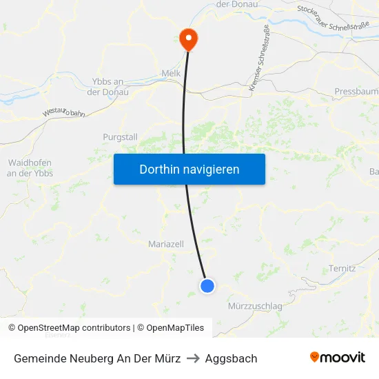 Gemeinde Neuberg An Der Mürz to Aggsbach map
