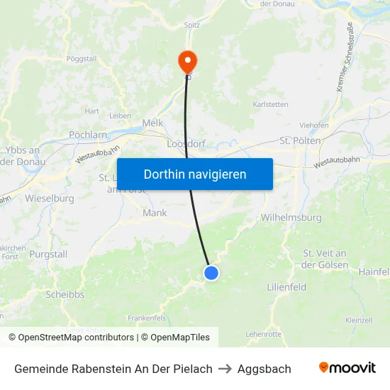 Gemeinde Rabenstein An Der Pielach to Aggsbach map