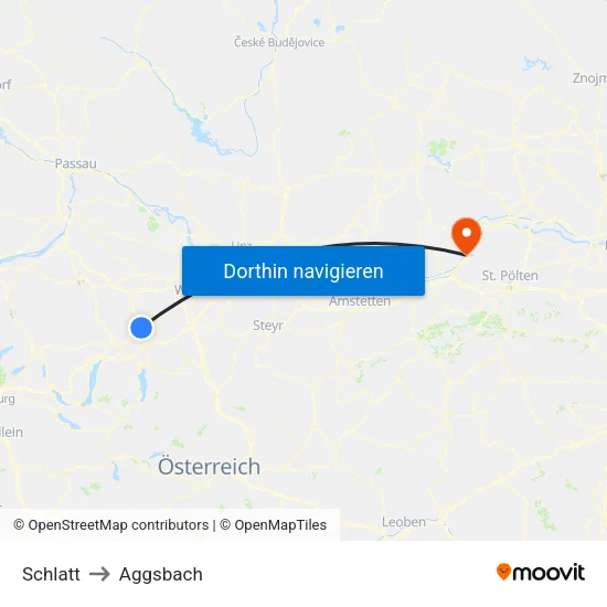 Schlatt to Aggsbach map